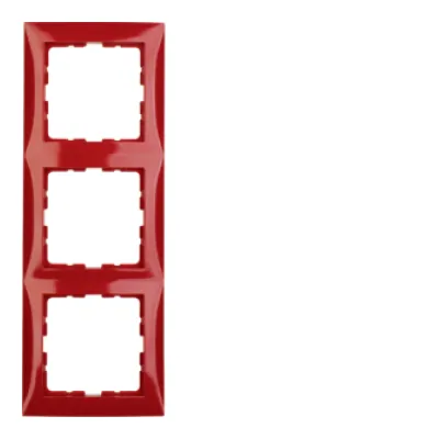 Berker Rahmen 3-fach S.1 10138962 | Abdeckrahmen für Schalter & Steckdosen | Unterputz | Duroplast | rot