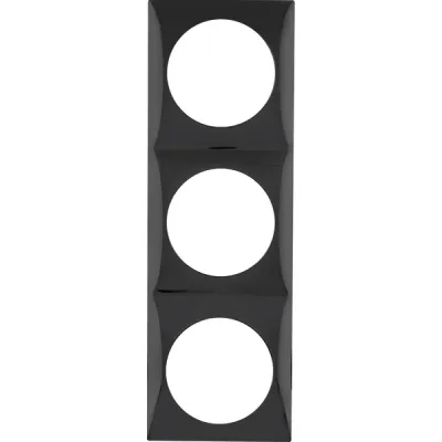 Berker Rahmen 3fach Integro Flow 918192510 | Unterputz-Einbaurahmen | Thermoplast | glänzend | schwarz RAL9005