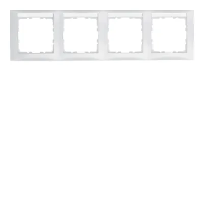 Berker Rahmen 4-fach mit Beschriftungsfeld 10248919 | Unterputz | waagerecht | Kunststoff Duroplast | polarweiß glänzend