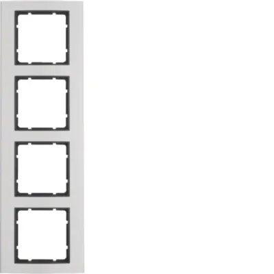Berker Rahmen 4-fach B.3 10143004 | Abdeckrahmen Unterputz | Aluminium eloxiert matt | alu/anthrazit