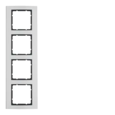 Berker Rahmen 4-fach B.3 10143004 | Abdeckrahmen Unterputz | Aluminium eloxiert matt | alu/anthrazit
