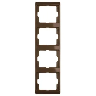 Berker Rahmen 4-fach senkrecht Arsys 13430001 | Abdeckrahmen Unterputz | Kunststoff Duroplast | glänzend | braun