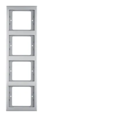 Berker Rahmen 4-fach senkrecht K.5 13437004 | Abdeckrahmen Edelstahl matt | Unterputz | IP20 | halogenfrei