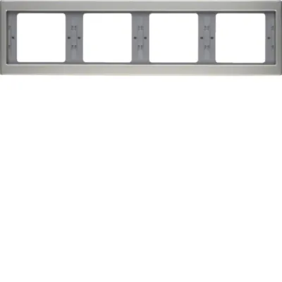 Berker Rahmen 4-fach waagerecht 13837004 | K.5 | Unterputz | Edelstahl matt | Metall | 300x80,5 mm | IP20 | halogenfrei