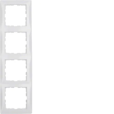 Berker Rahmen 4fach S.1 10148989 | Abdeckrahmen Unterputz | Kunststoff Duroplast | glänzend | polarweiß RAL 9010