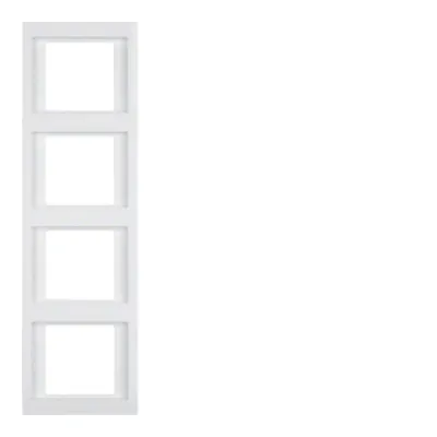 Berker Rahmen 4fach senkrecht K.1 13437009 | Abdeckrahmen Unterputz Kunststoff polarweiß glänzend IP20