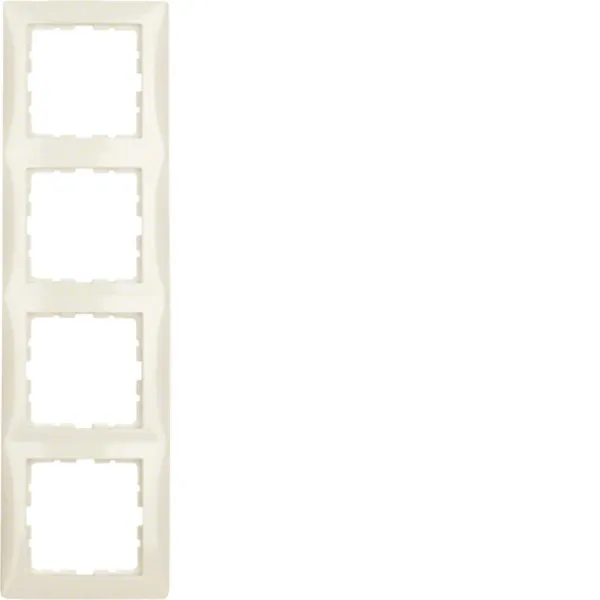 Berker Rahmen 4-fach S.1 10148982 | Abdeckrahmen Unterputz | Kunststoff Duroplast | glänzend | weiß | IP20