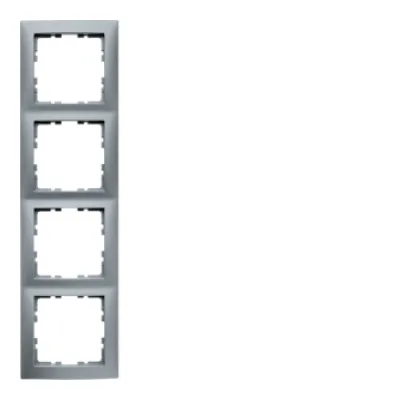Berker Rahmen 4fach 10149939 | Abdeckrahmen Unterputz | Aluminium matt | halogenfrei | vertikal & horizontal | IP20
