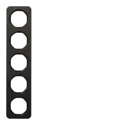 Berker Rahmen 5-fach R.1 10152354 | Eichenholz schwarz glänzend | Abdeckrahmen Unterputz | 5 Einheiten | braun