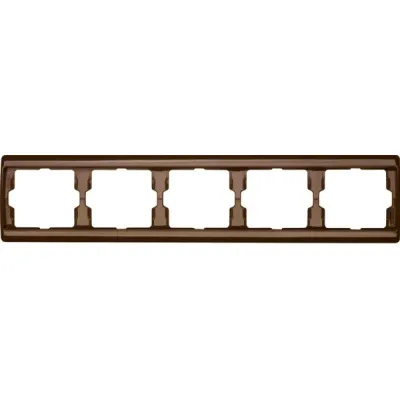 Berker Rahmen 5-fach waagerecht Arsys 13930001 | Abdeckrahmen Kunststoff Duroplast | glänzend | Unterputz | braun