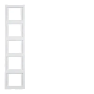 Berker Rahmen 5-fach K.1 13537009 | Abdeckrahmen senkrecht | Unterputz | Kunststoff Thermoplast | polarweiß glänzend