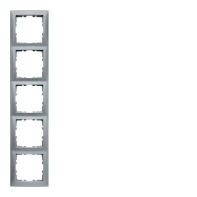 Berker Rahmen 5fach S.1 10159939 | Abdeckrahmen Unterputz | Aluminium matt | horizontal & vertikal | 80x365 mm | IP20