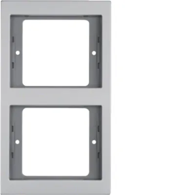 Berker Rahmen 2-fach senkrecht 13237003 K.5 | Aluminium eloxiert | Unterputz | Metall | IP20 | matt | halogenfrei