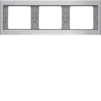 Berker Rahmen 3fach waagerecht K.5 13737003 | Abdeckrahmen Aluminium eloxiert | Metall | Unterputz | IP20 | Alu