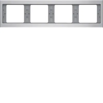 Berker Rahmen 4-fach waagerecht K.5 | 13837003 | Aluminium matt | Einbauinstallation | Unterputz | IP20 | eloxiert