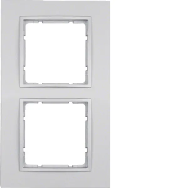 Berker Rahmen 2fach B.7 | Abdeckrahmen Unterputz | Alu matt | Thermoplast | 161x95mm | IP20 | Aluminium