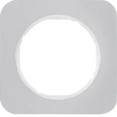 Berker Rahmen 1-fach R.1 10112174 | Abdeckrahmen Aluminium eloxiert | polarweiß | Unterputz | 81,2x81,2 mm | IP20