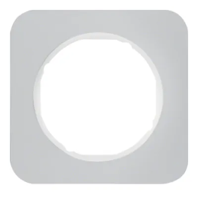 Berker Rahmen 1-fach R.1 10112174 | Abdeckrahmen Aluminium eloxiert | polarweiß | Unterputz | 81,2x81,2 mm | IP20