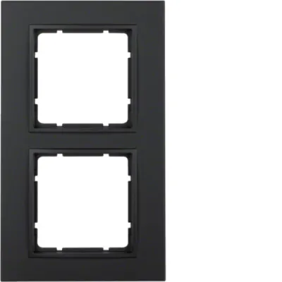 Berker Rahmen 2-fach B.7 10126626 | Abdeckrahmen Unterputz Kunststoff anthrazit matt | horizontal/vertikal