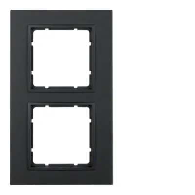 Berker Rahmen 2-fach B.7 10126626 | Abdeckrahmen Unterputz Kunststoff anthrazit matt | horizontal/vertikal