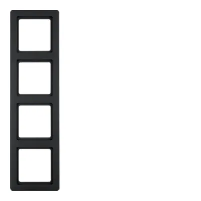 Berker Rahmen 4-fach Q.1 10146086 | Abdeckrahmen Unterputz | Kunststoff Duroplast | anthrazit samt matt | IP20