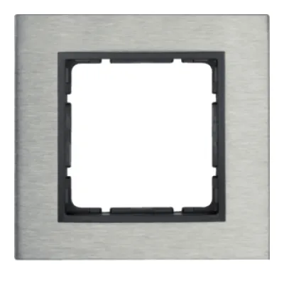 Berker Rahmen 1-fach B.7 10113606 | Unterputz Abdeckrahmen | Edelstahl gebürstet matt | anthrazit | 95x90mm | IP20