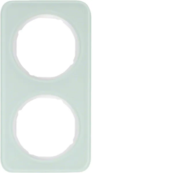 Berker Rahmen 2-fach R.1 10122109 | Glas Abdeckrahmen | polarweiß glänzend | Unterputz | horizontal & vertikal | IP20