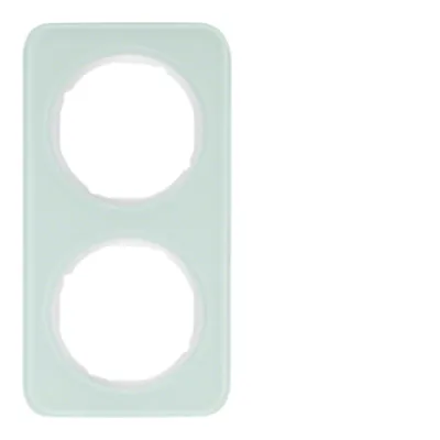 Berker Rahmen 2-fach R.1 10122109 | Glas Abdeckrahmen | polarweiß glänzend | Unterputz | horizontal & vertikal | IP20