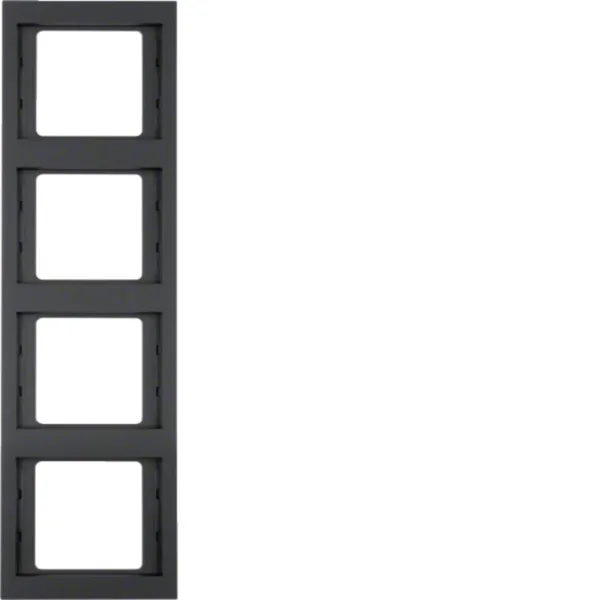 Berker Rahmen K.1 13437006 | Abdeckrahmen 4-fach senkrecht | anthrazit matt | Kunststoff | Unterputz | IP20