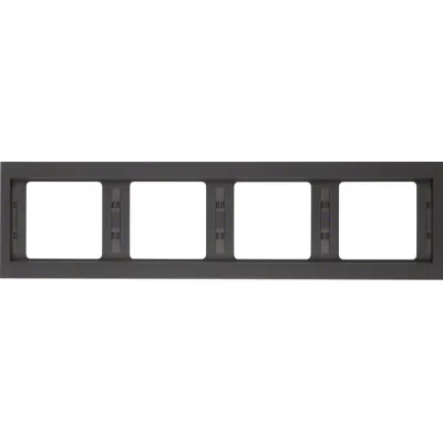 Berker Rahmen 4fach waagerecht K.1 13837006 | Abdeckrahmen Unterputz | Thermoplast matt anthrazit
