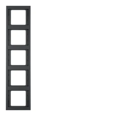Berker Abdeckrahmen 5fach senkrecht K.1 | anthrazit matt | Kunststoff | UP | IP20 | halogenfrei