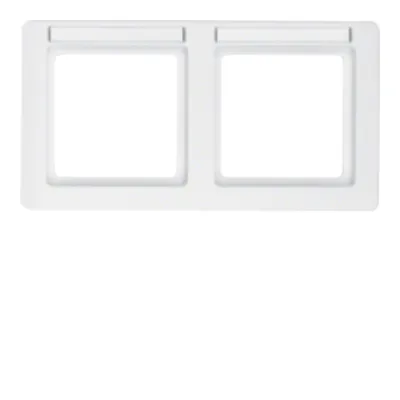Berker 2-fach Rahmen 10226019 | Abdeckrahmen mit Beschriftungsfeld | Unterputz | Duroplast matt | polarweiß