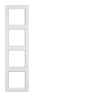 Berker Rahmen 4fach Q.1 10146089 | Abdeckrahmen Unterputz | Kunststoff Duroplast matt | polarweiß samt | RAL 9010