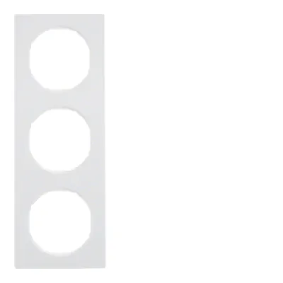 Berker Rahmen 3-fach R.3 10132289 | Abdeckrahmen Unterputz | polarweiß glänzend | Kunststoff | horizontal & vertikal