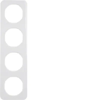 Berker Rahmen 4-fach R.1 10142189 | Abdeckrahmen Unterputz | Kunststoff Thermoplast | glänzend | polarweiß