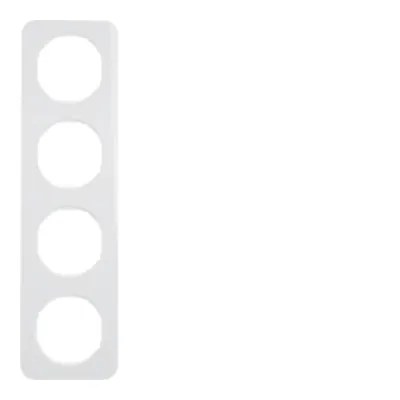 Berker Rahmen 4-fach R.1 10142189 | Abdeckrahmen Unterputz | Kunststoff Thermoplast | glänzend | polarweiß