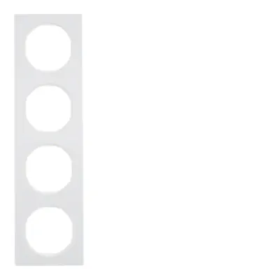 Berker Rahmen R.3 10142289 | 4-fach Abdeckrahmen | Unterputz | glänzend | Thermoplast | polarweiß RAL 9010