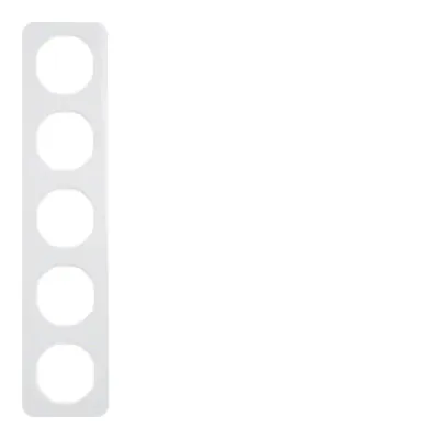 Berker Rahmen 5-fach R.1 10152189 | Abdeckrahmen für Unterputzmontage | Kunststoff Thermoplast | glänzend | polarweiß