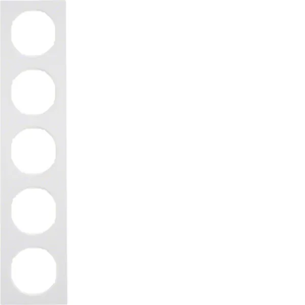 Berker Rahmen 5-fach R.3 | 10152289 | Abdeckrahmen Unterputz | Kunststoff Thermoplast | glänzend | polarweiß RAL 9010
