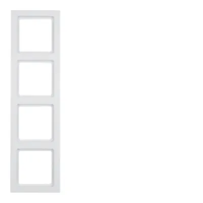 Berker Rahmen 4-fach Q.3 10146099 | Abdeckrahmen Unterputz | Kunststoff matt | polarweiß samt | horizontal & vertikal