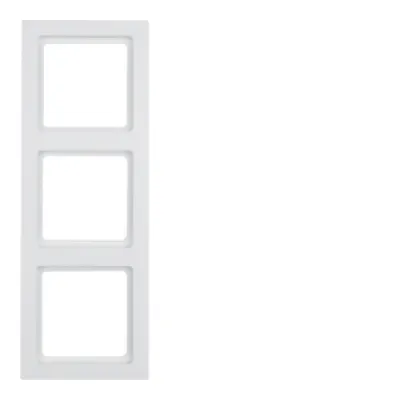 Berker Rahmen 3-fach Q.3 10136099 | Abdeckrahmen für Unterputz | Kunststoff matt | horizontal/vertikal | polarweiß