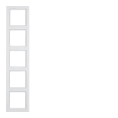 Berker Rahmen 5-fach Q.3 10156099 | Abdeckrahmen Unterputz | Kunststoff matt | horizontal & vertikal | polarweiß samt
