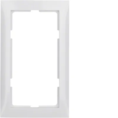 Berker Rahmen 1-fach 13098989 | großer Ausschnitt | S.1 Serie | Unterputz | Duroplast | glänzend | polarweiß RAL 9010