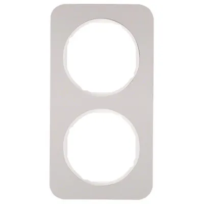 Berker Rahmen 2-fach R.1 10122174 | Abdeckrahmen Aluminium/Polarweiß | Unterputz | Metall | matt | 152x81 mm