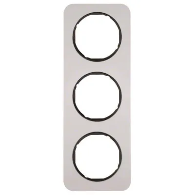 Berker Rahmen 3-fach R.1 10132184 | Abdeckrahmen Unterputz | Aluminium/Schwarz matt | 81,2x223,2mm | IP20 | IK05
