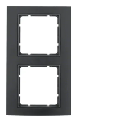 Berker Rahmen 2-fach B.3 10123005 | Abdeckrahmen Aluminium eloxiert | Unterputz | schwarz anthrazit