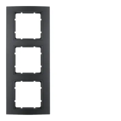 Berker Rahmen 3-fach B.3 | 10133005 | Abdeckrahmen Aluminium eloxiert | Unterputz geeignet | schwarz/anthrazit matt