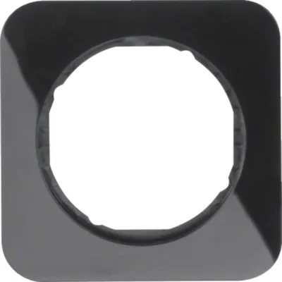 Berker Rahmen 1-fach R.1 10112145 | Abdeckrahmen UP | Thermoplast | 80,7x80,7 mm | IP20 | schwarz glänzend