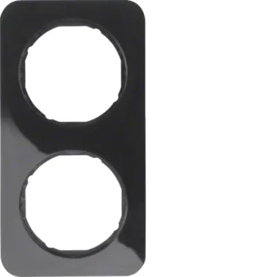 Berker Rahmen 2-fach R.1 10122145 | Abdeckrahmen Unterputz | Thermoplast schwarz glänzend | IP20