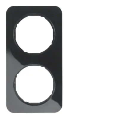 Berker Rahmen 2-fach R.1 10122145 | Abdeckrahmen Unterputz | Thermoplast schwarz glänzend | IP20
